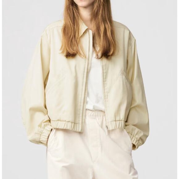 Uniqlo U Zip Up Short Blouson Bomber Jacket in Natural - Picture 2 of 11